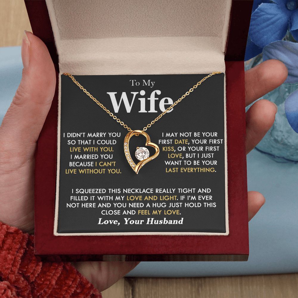 To My Wife - Forever Love Necklace W/YELLOW-GOLD