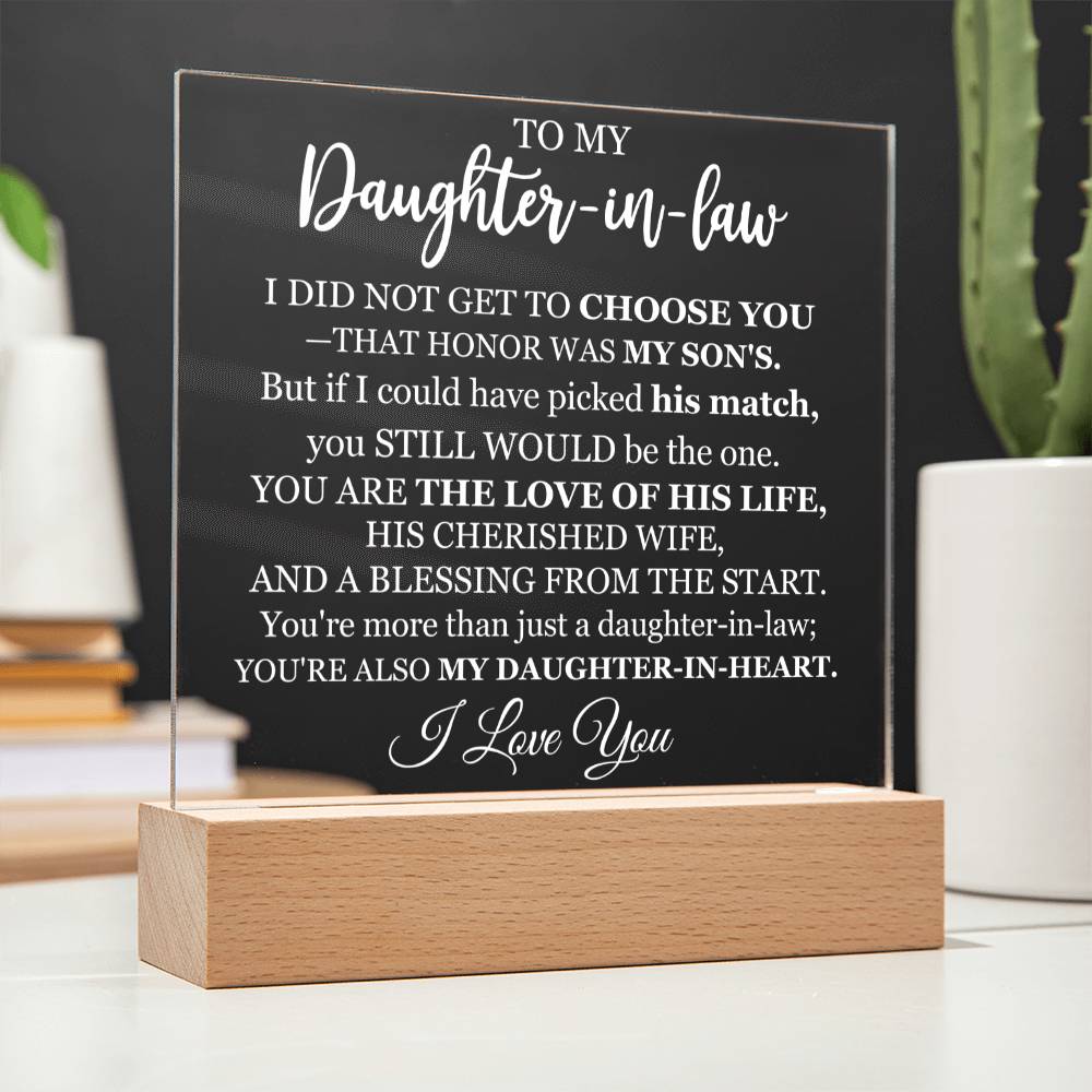 To My Daughter-in-Law | 'A Blessing From The Start' | Acrylic Lamp