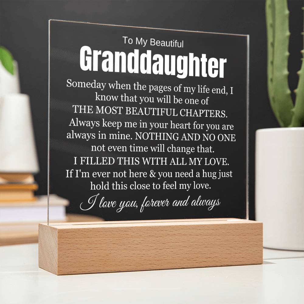 To My Beautiful Granddaughter - I Will Always Love You - Acrylic Lamp