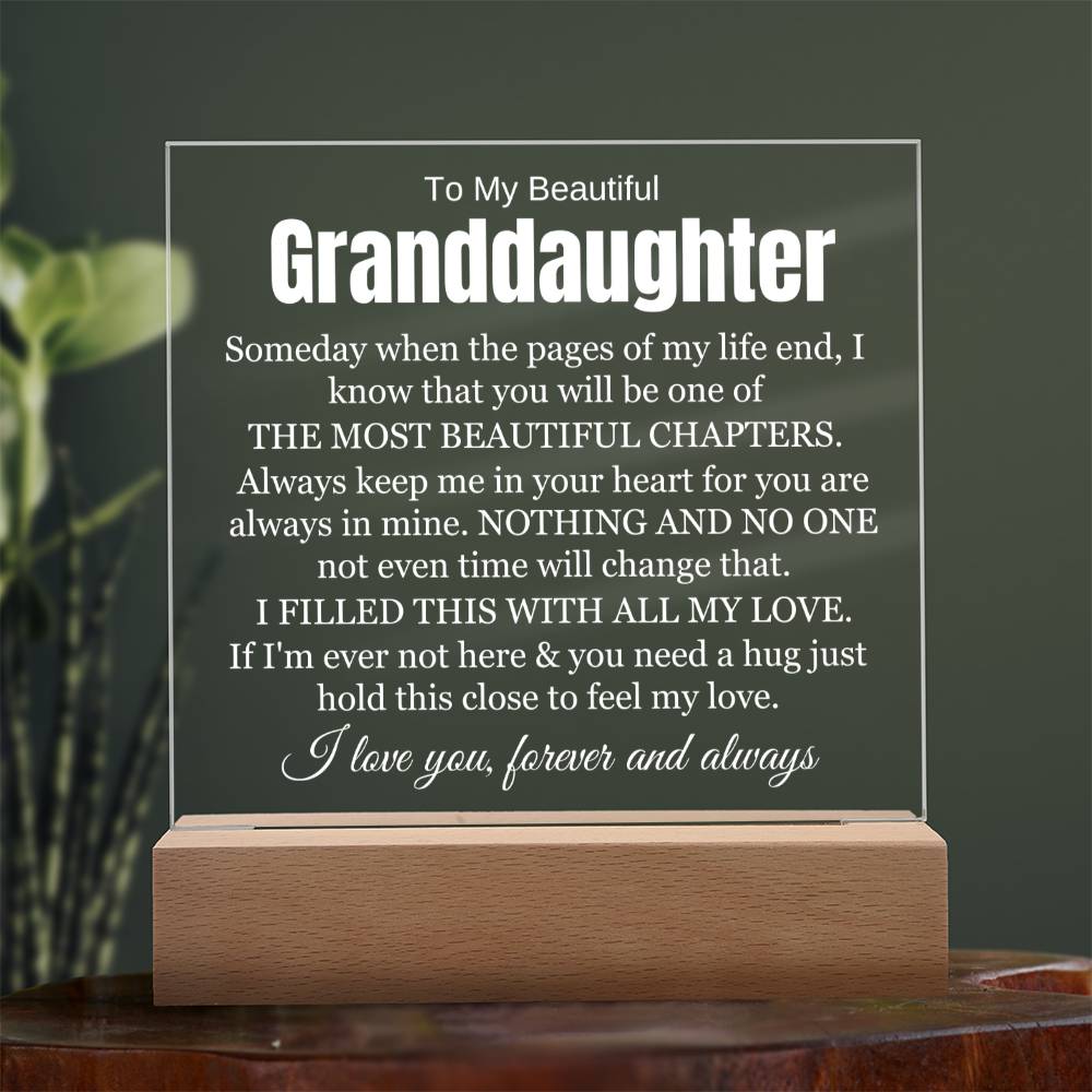 To My Beautiful Granddaughter - I Will Always Love You - Acrylic Lamp