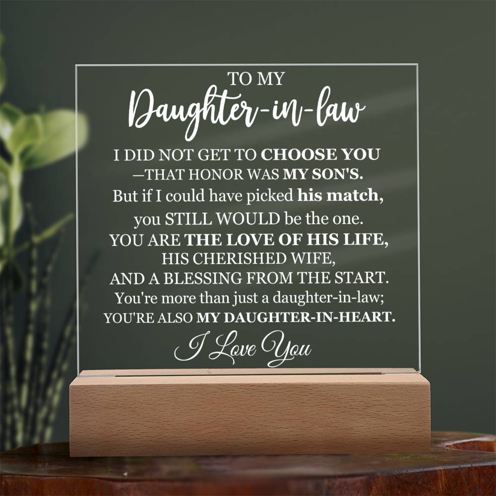 To My Daughter-in-Law | 'A Blessing From The Start' | Acrylic Lamp