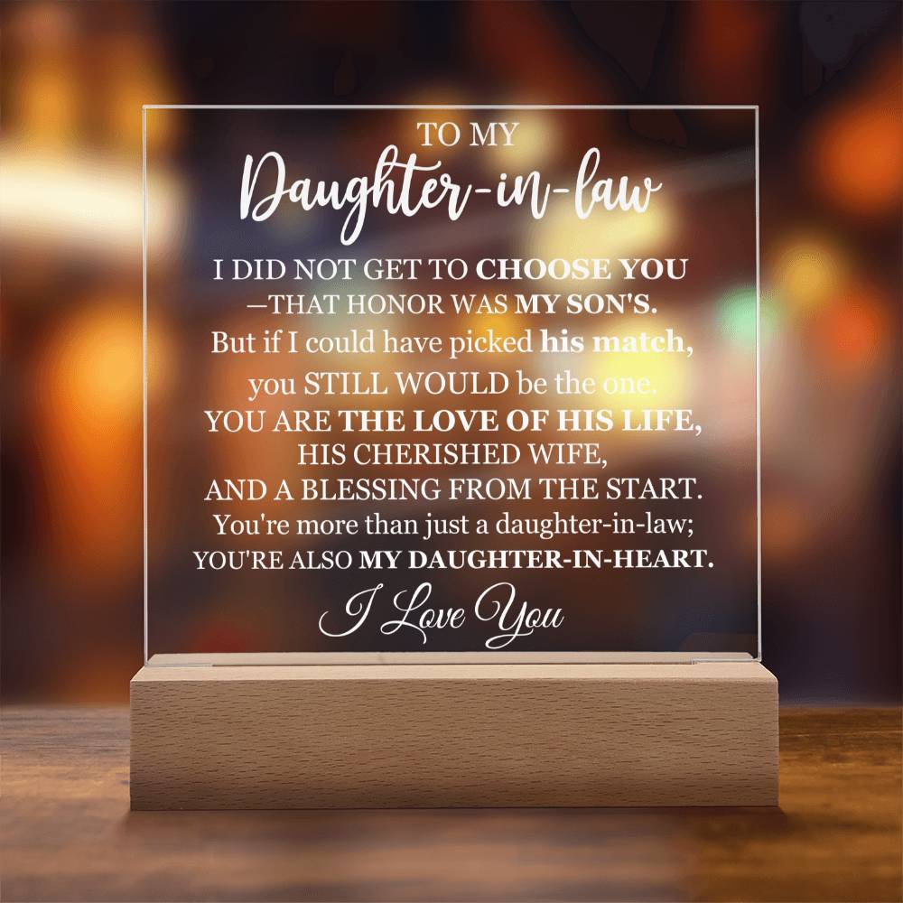 To My Daughter-in-Law | 'A Blessing From The Start' | Acrylic Lamp
