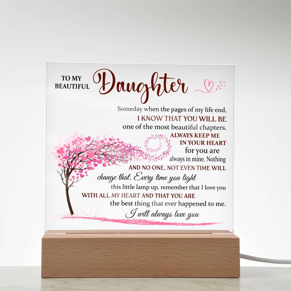 Acrylic Lamp for Daughter - I Will Always Love You - Gift for Daughter
