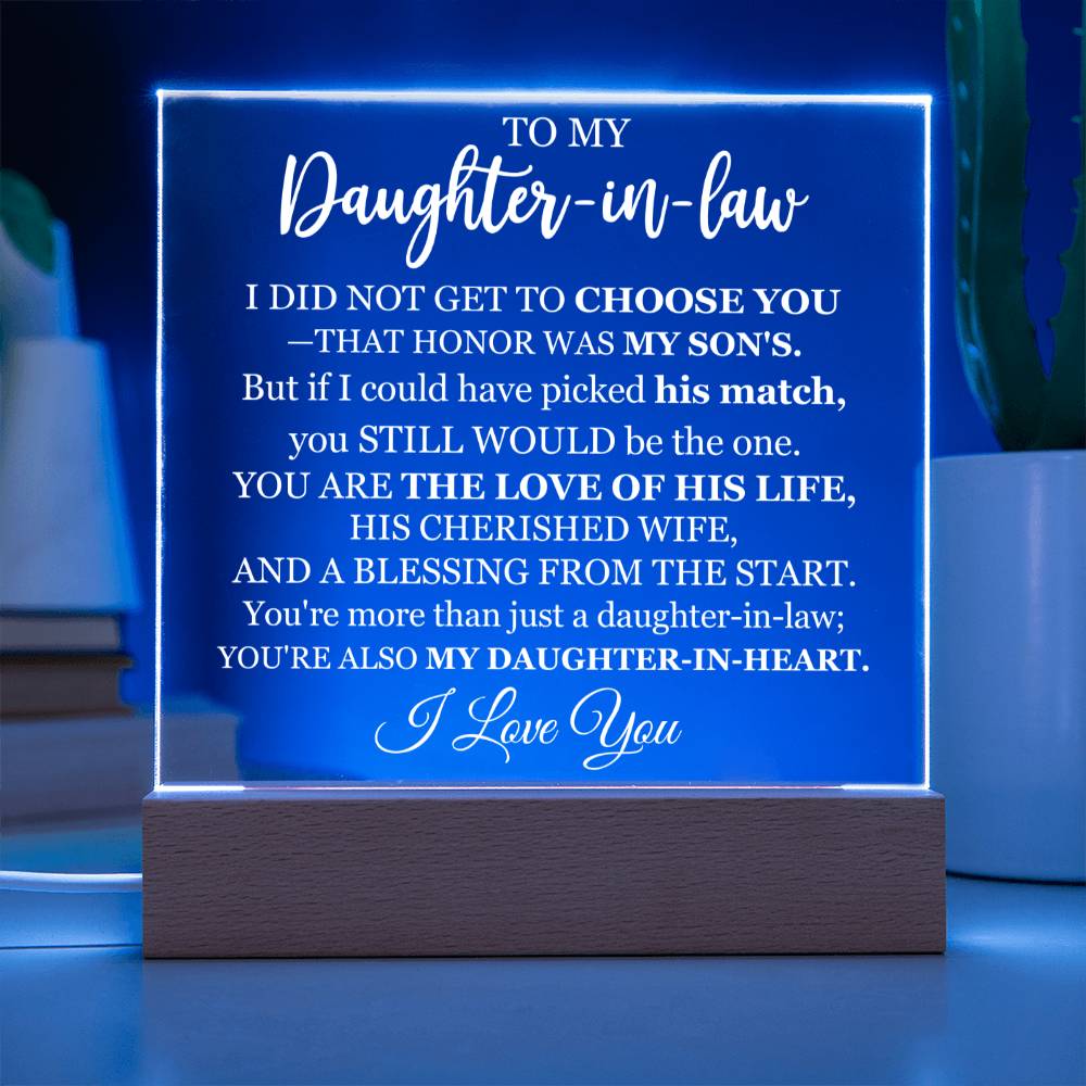 To My Daughter-in-Law | 'A Blessing From The Start' | Acrylic Lamp