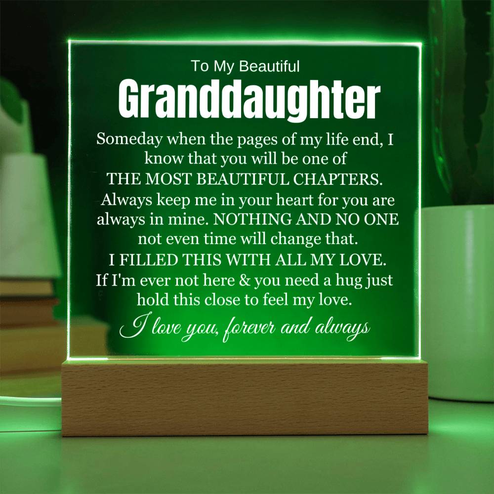 To My Beautiful Granddaughter - I Will Always Love You - Acrylic Lamp