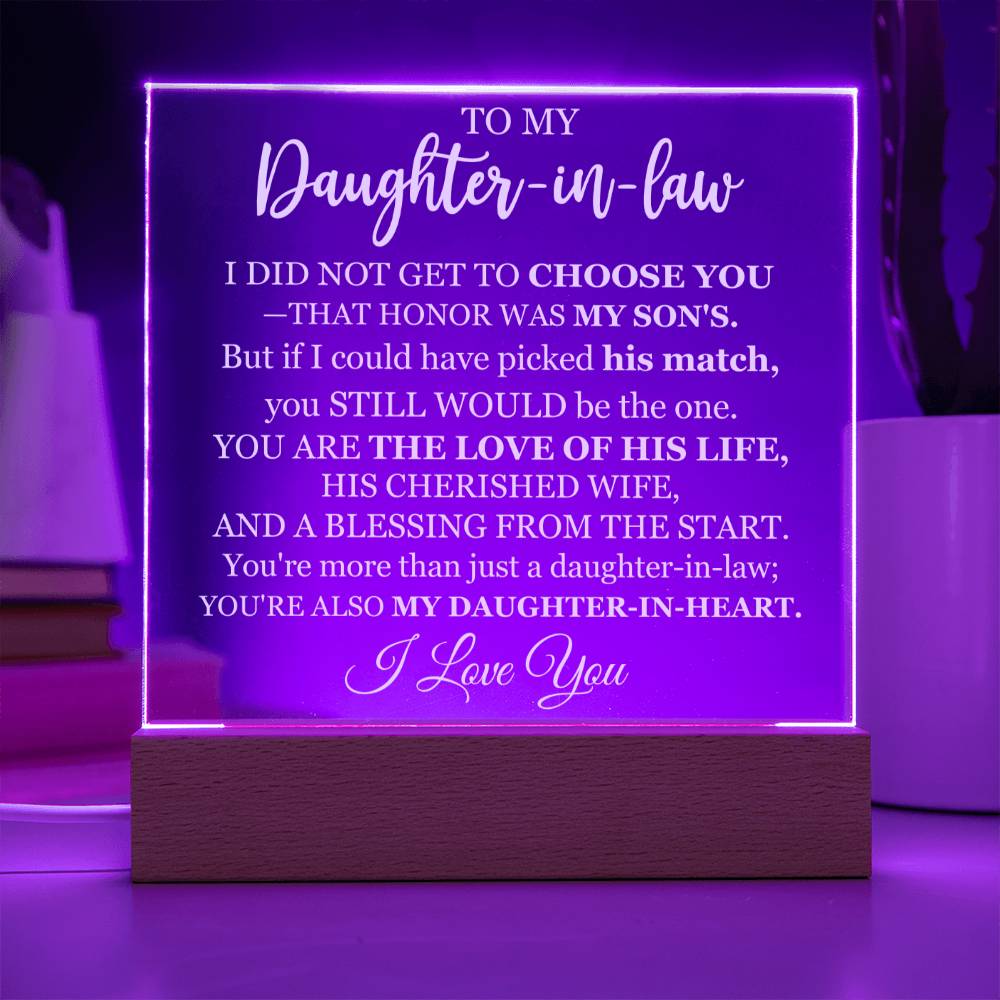 To My Daughter-in-Law | 'A Blessing From The Start' | Acrylic Lamp