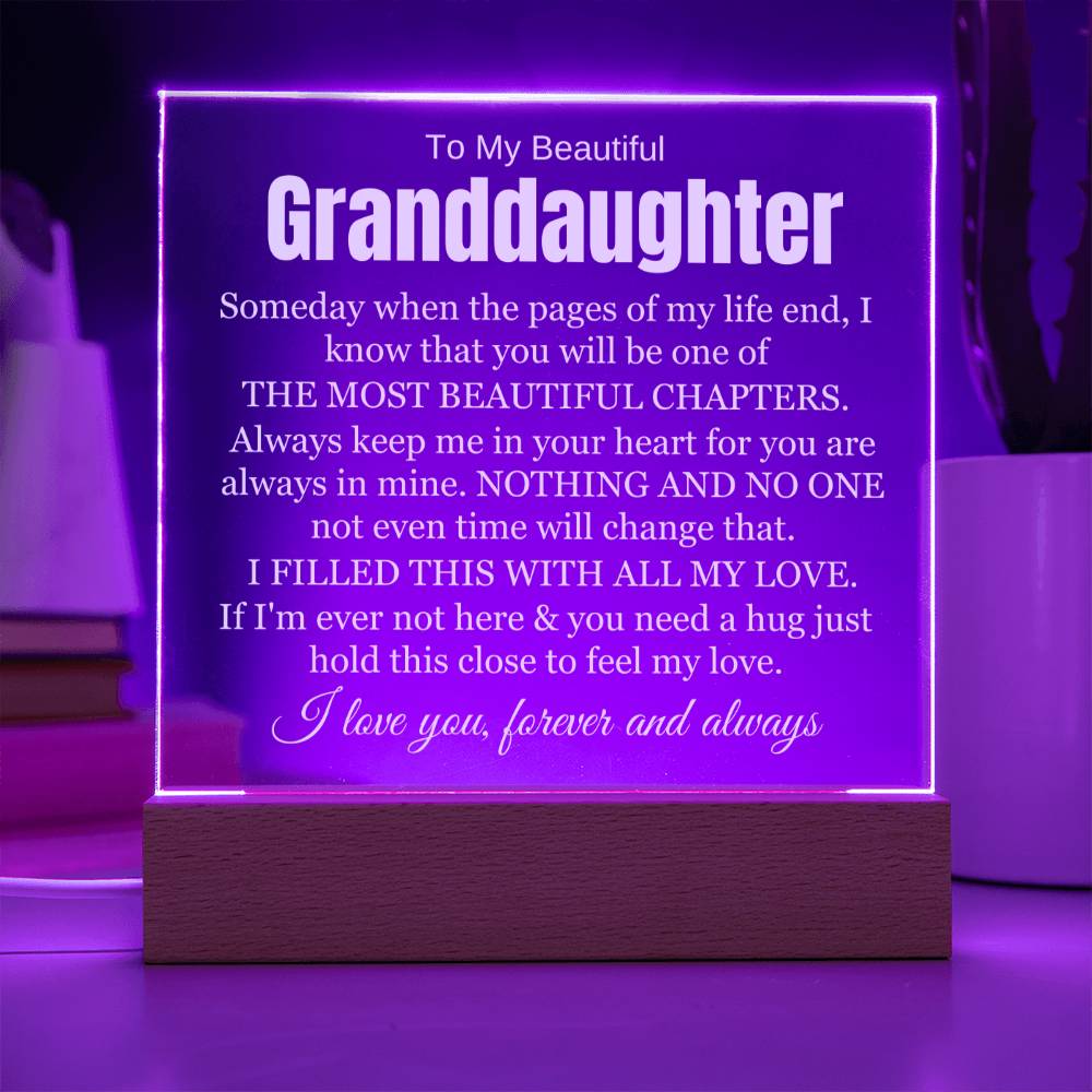 To My Beautiful Granddaughter - I Will Always Love You - Acrylic Lamp
