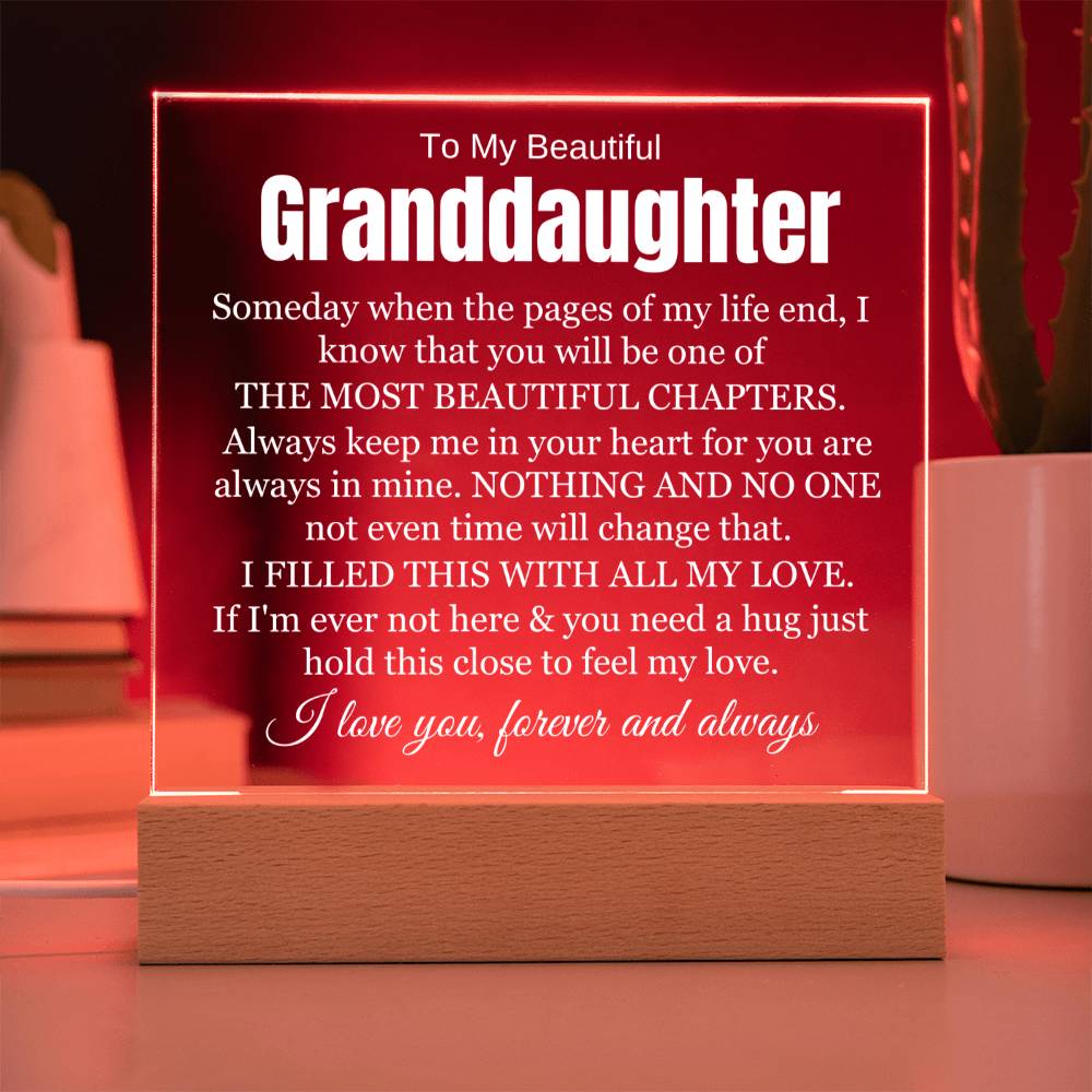 To My Beautiful Granddaughter - I Will Always Love You - Acrylic Lamp