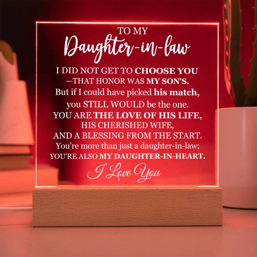 To My Daughter-in-Law | 'A Blessing From The Start' | Acrylic Lamp