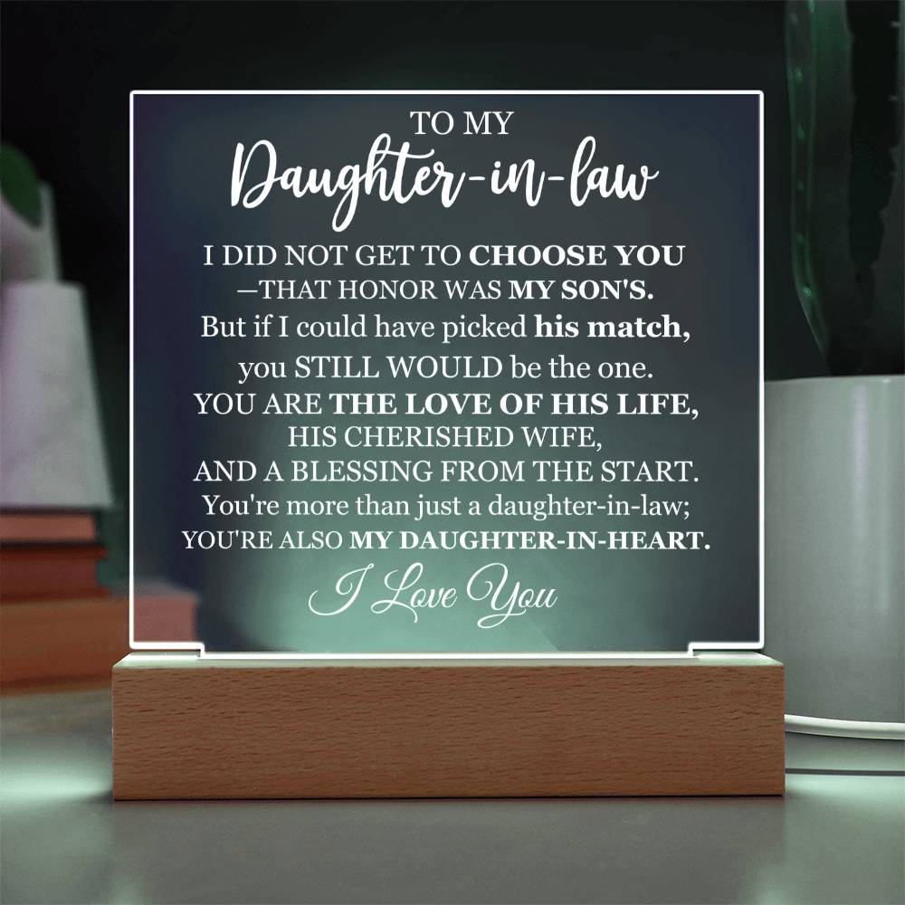 To My Daughter-in-Law | 'A Blessing From The Start' | Acrylic Lamp