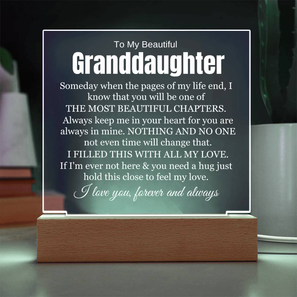 To My Beautiful Granddaughter - I Will Always Love You - Acrylic Lamp