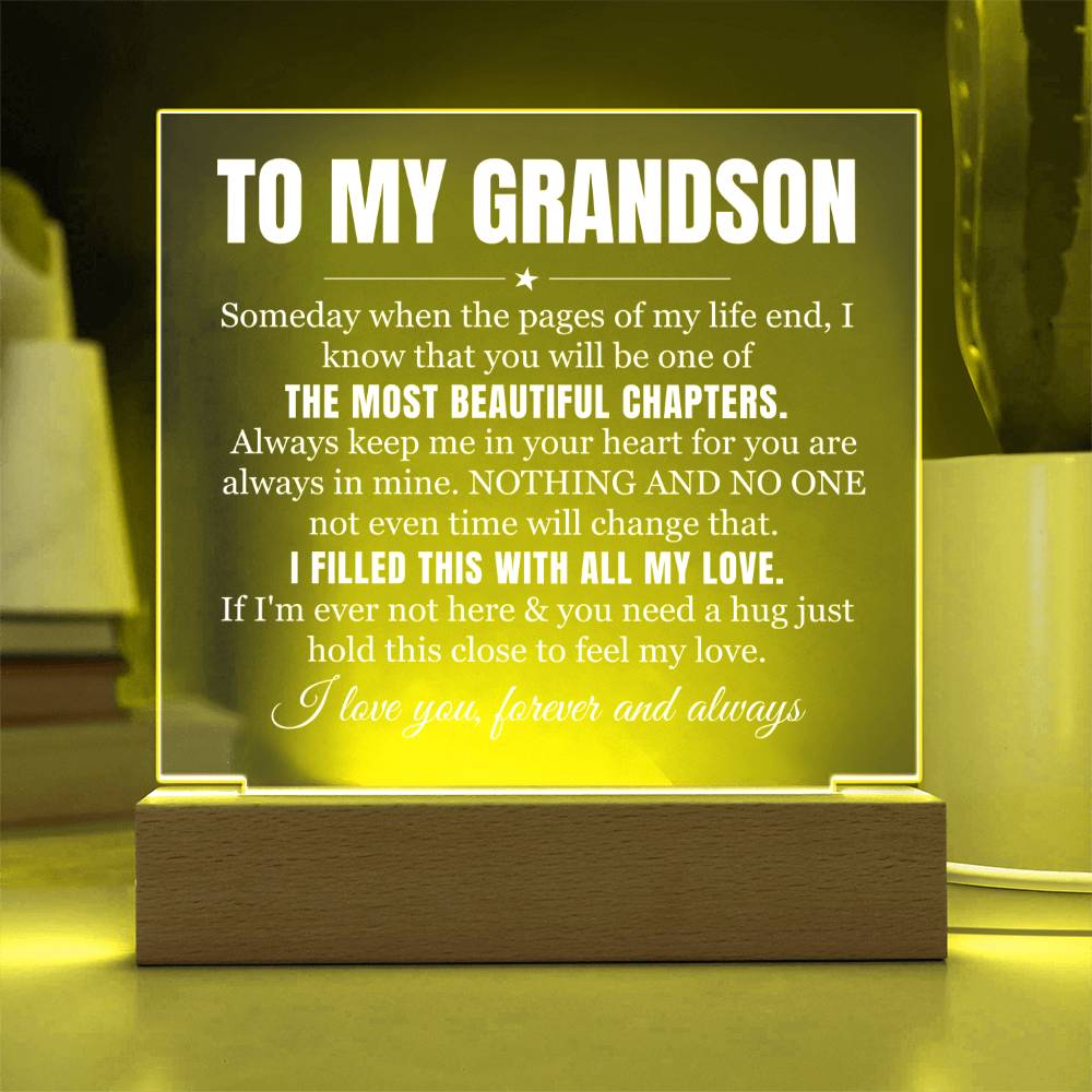 To My Grandson - I Will Always Love You - Acrylic Lamp