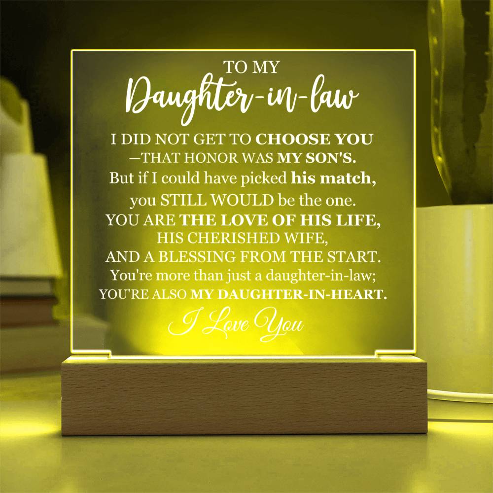 To My Daughter-in-Law | 'A Blessing From The Start' | Acrylic Lamp