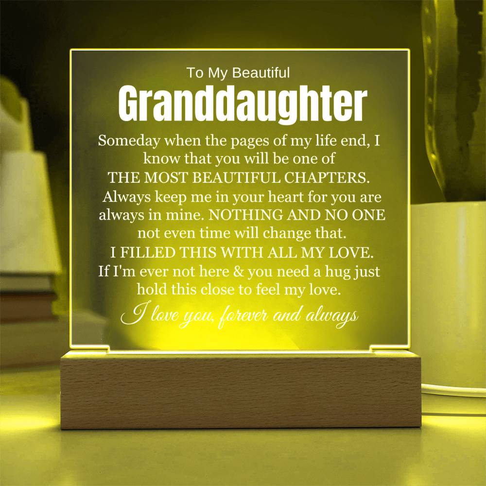 To My Beautiful Granddaughter - I Will Always Love You - Acrylic Lamp