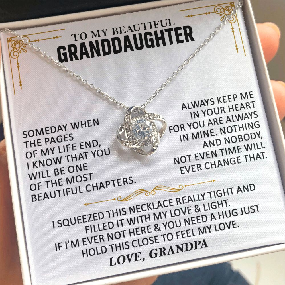 To My Beautiful Granddaughter - Love Knot Necklace - GD007