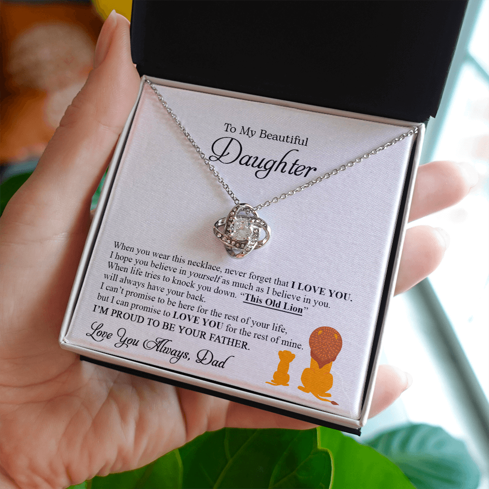 To My Beautiful Daughter - Love Knot Necklace