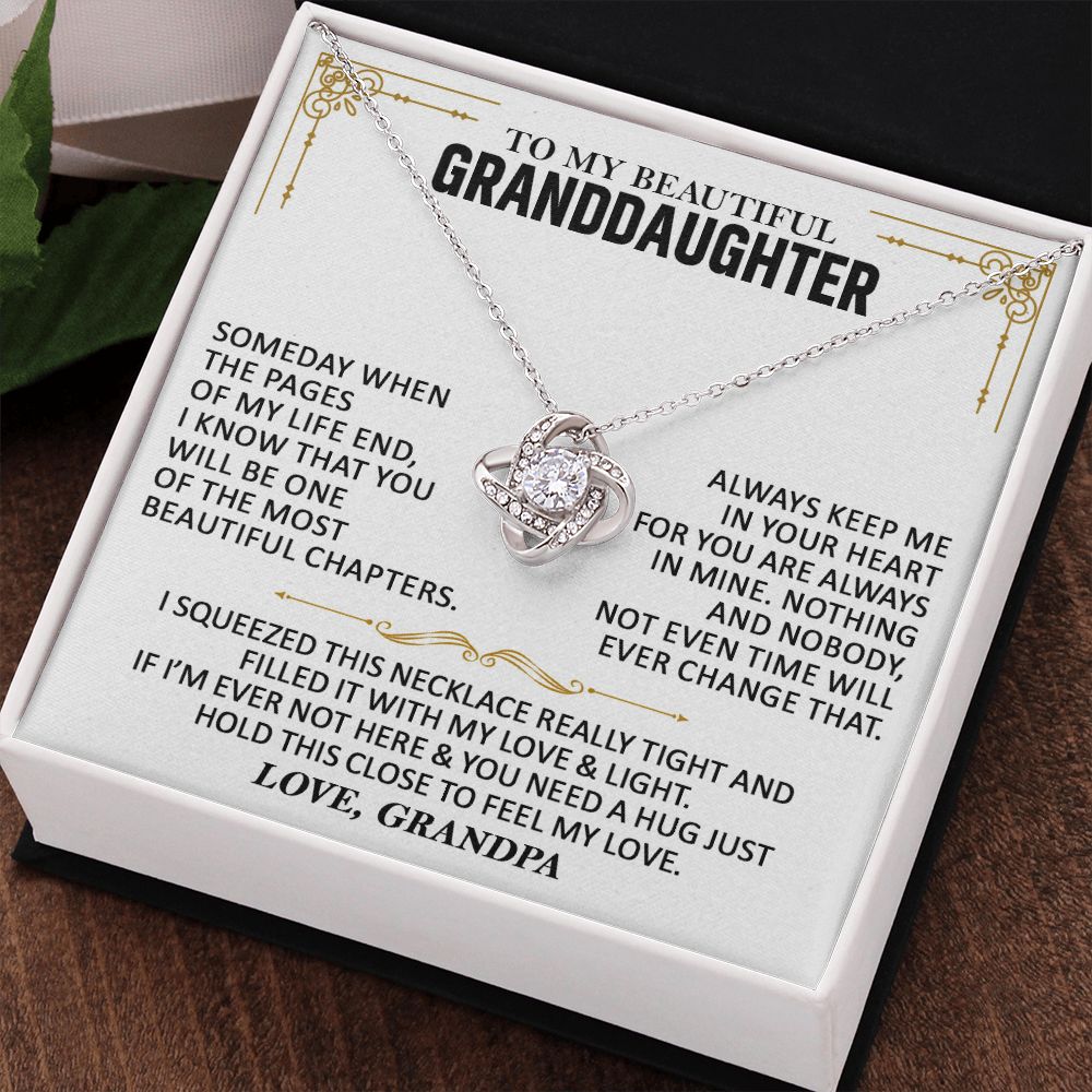 To My Beautiful Granddaughter - Love Knot Necklace - GD007
