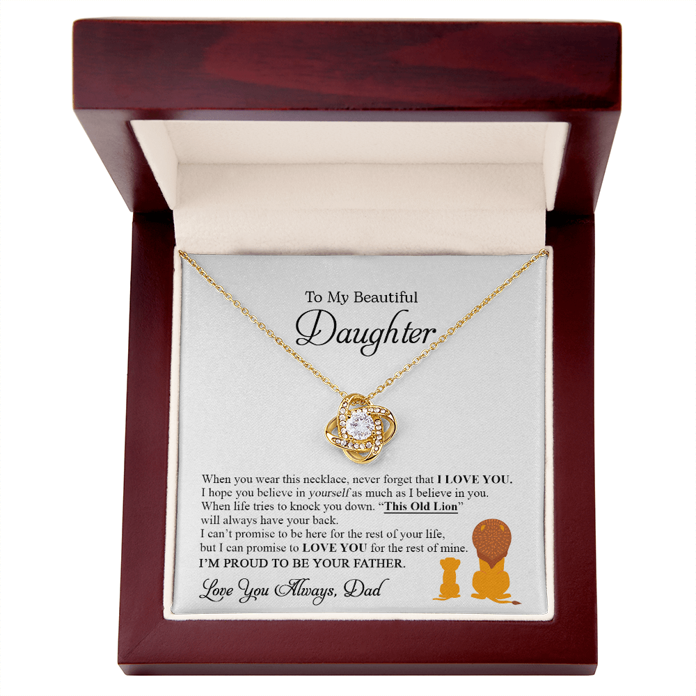 To My Beautiful Daughter - Love Knot Necklace