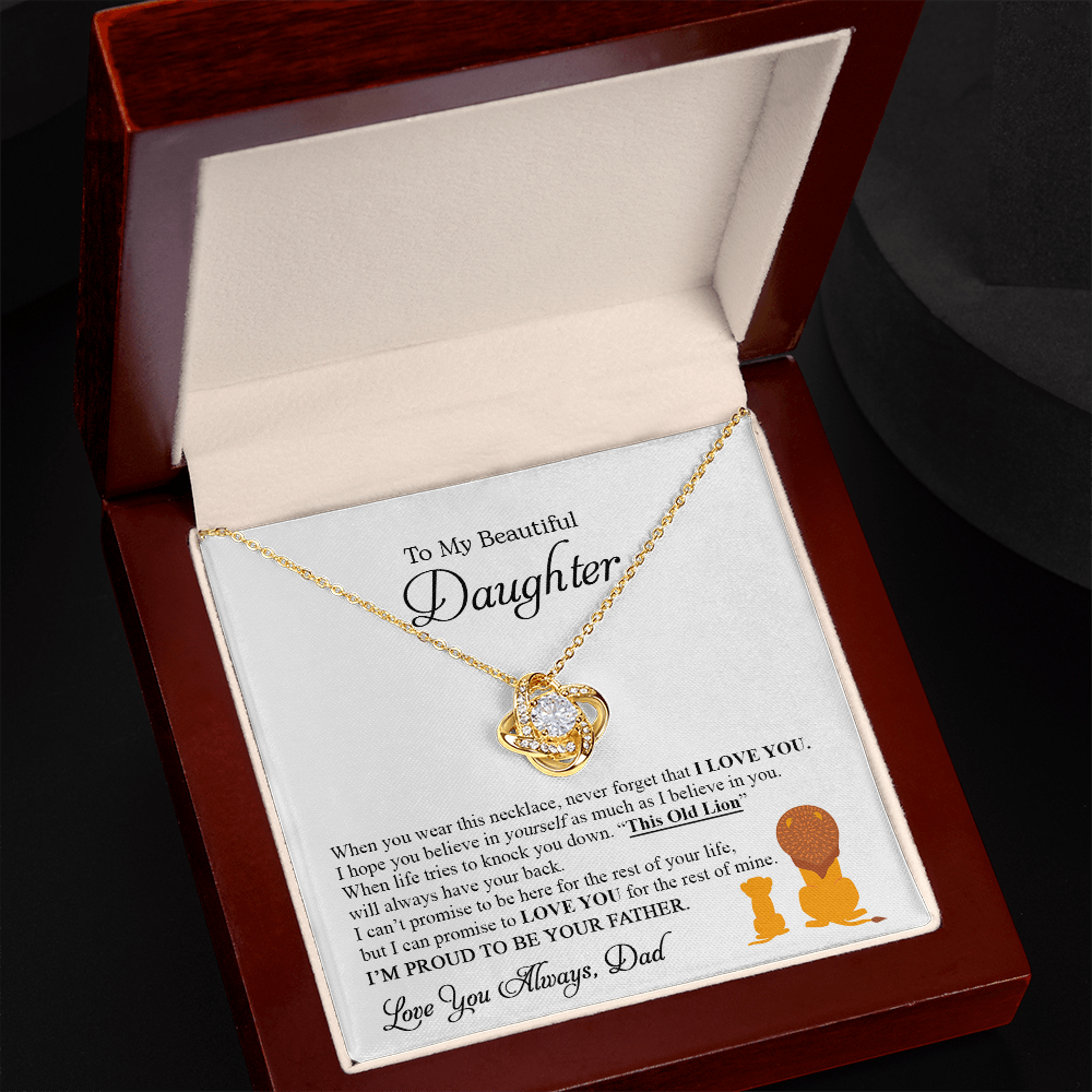 To My Beautiful Daughter - Love Knot Necklace