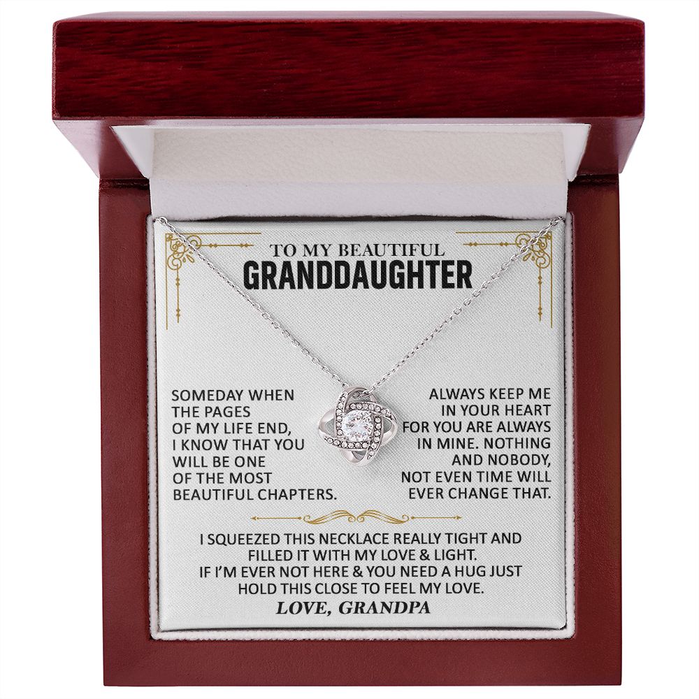 To My Beautiful Granddaughter - Love Knot Necklace - GD007