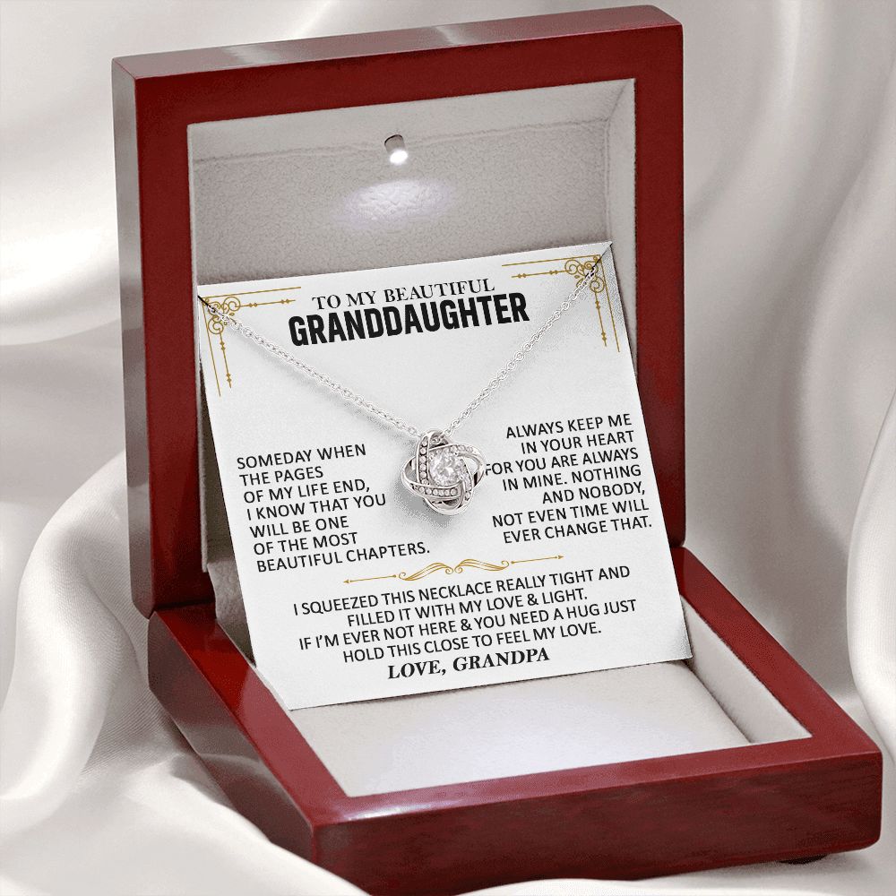 To My Beautiful Granddaughter - Love Knot Necklace - GD007