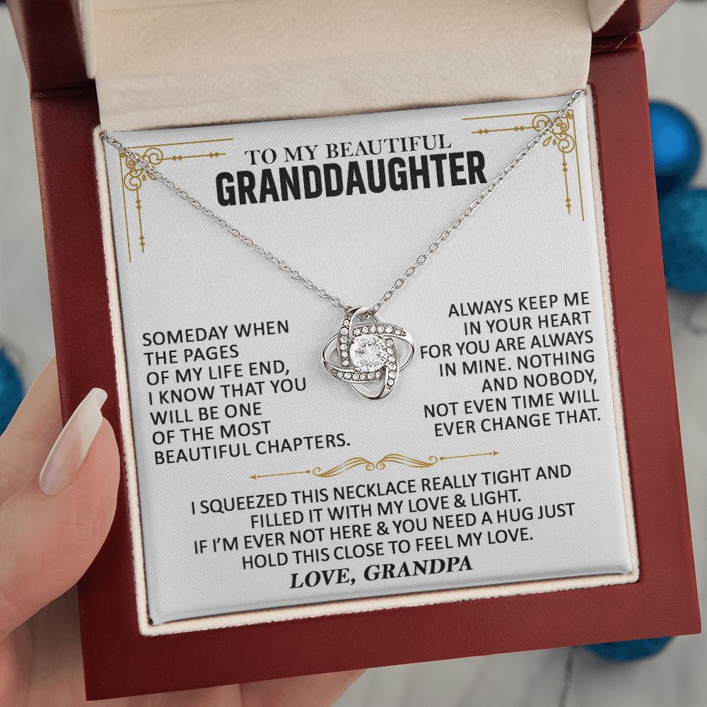 To My Beautiful Granddaughter - Love Knot Necklace - GD007