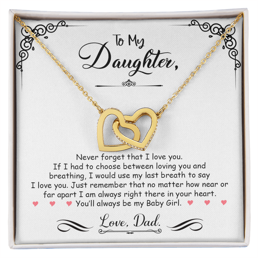 To My Daughter - Interlocked Heart Necklace