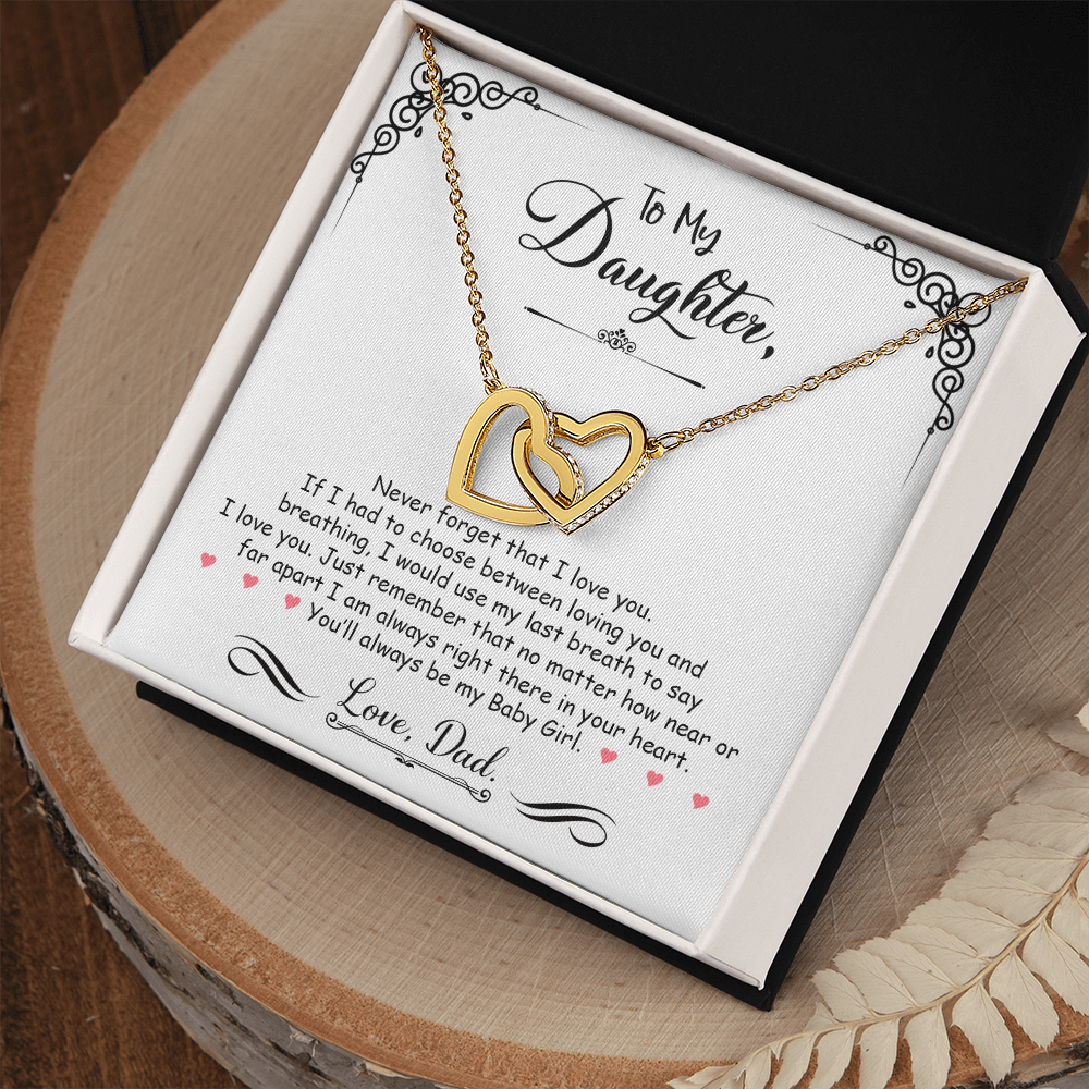 To My Daughter - Interlocked Heart Necklace