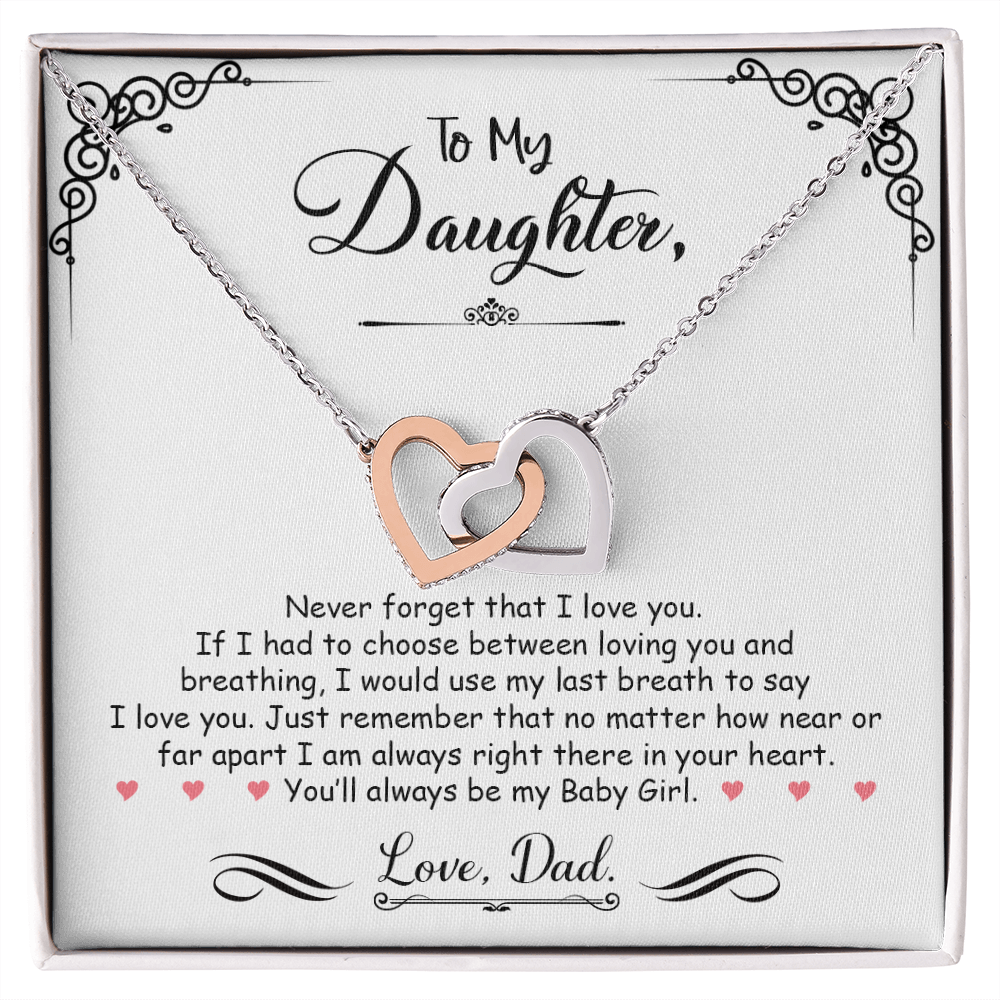 To My Daughter - Interlocked Heart Necklace