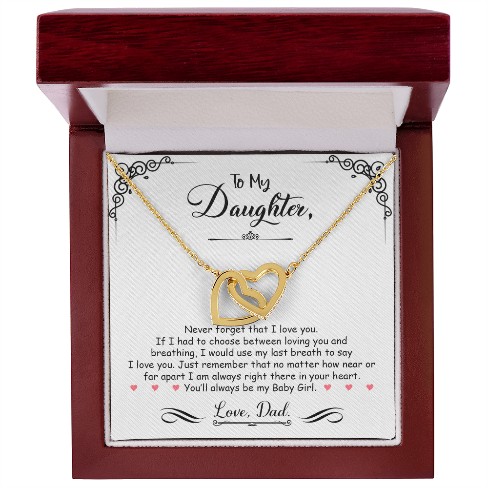 To My Daughter - Interlocked Heart Necklace