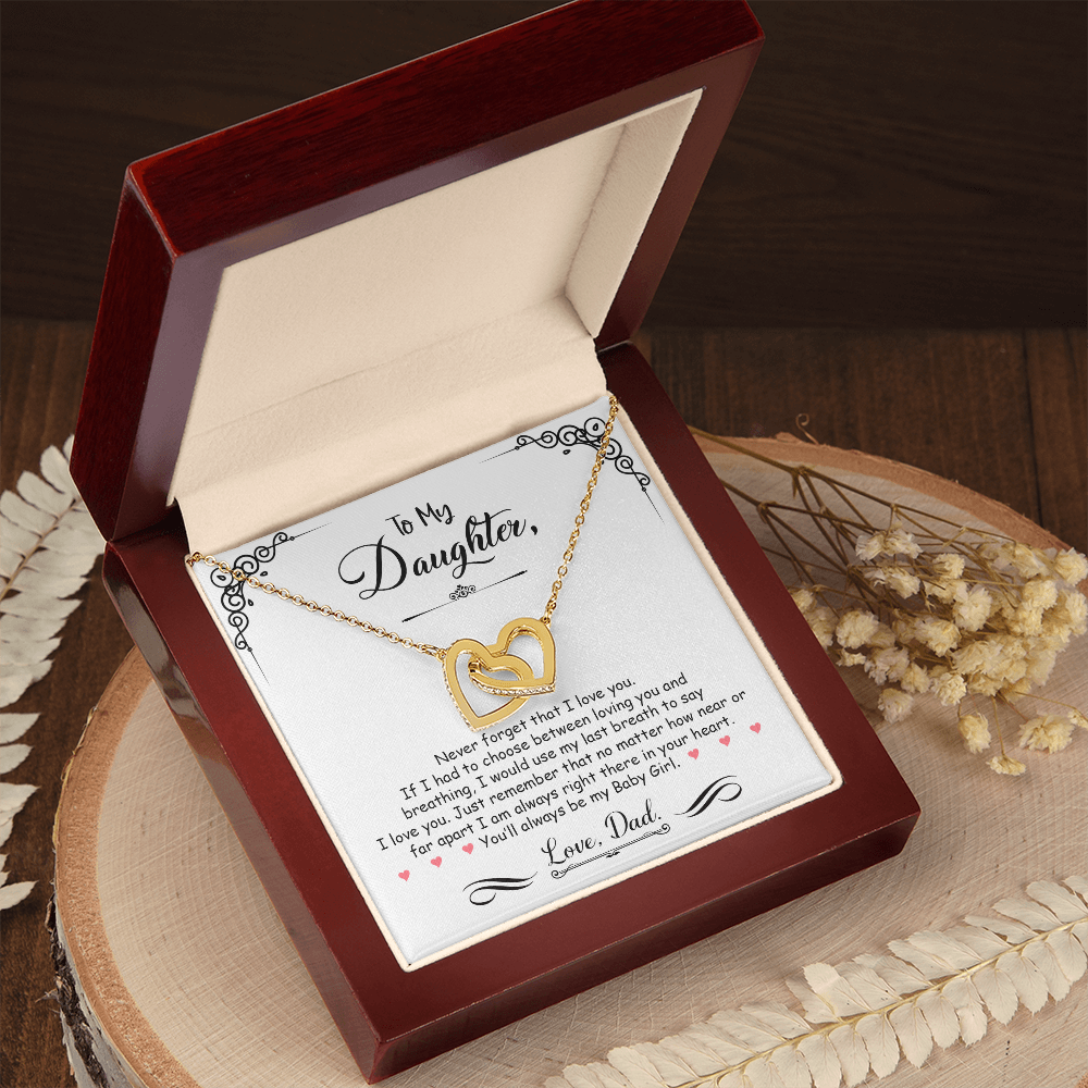 To My Daughter - Interlocked Heart Necklace