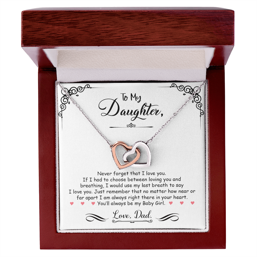 To My Daughter - Interlocked Heart Necklace