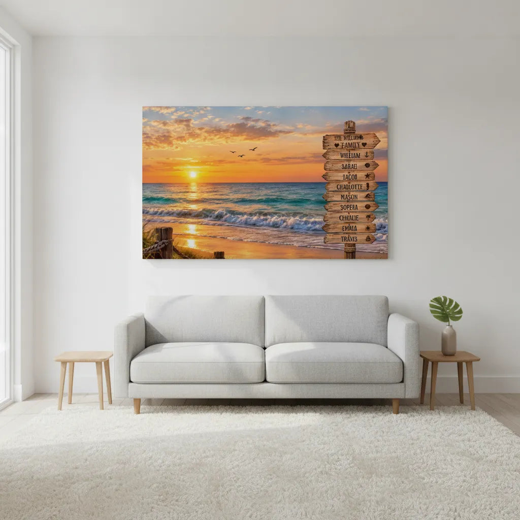 Rustic Family Beach Wall Decor