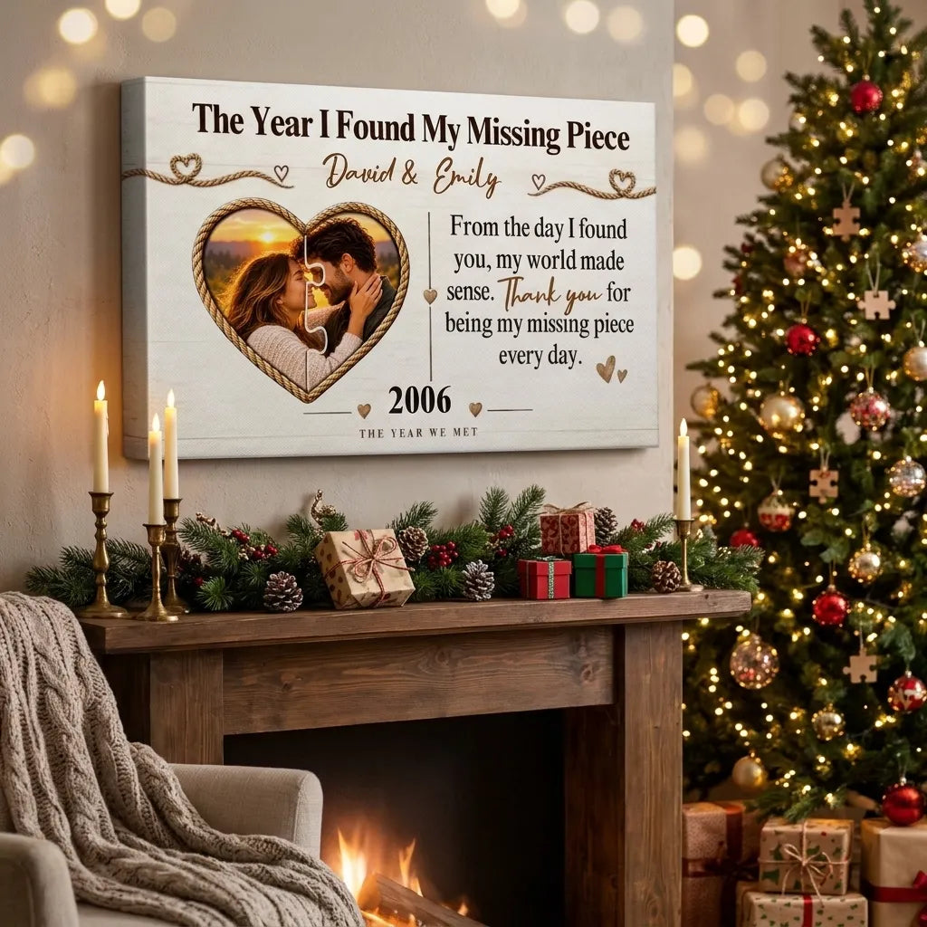 Personalized Missing Piece Couple Canvas