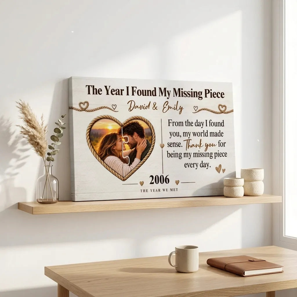 Custom Photo Soulmate Anniversary Wall Art
