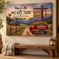 Personalized Couple Farmhouse Canvas | Rustic Red Truck Anniversary Gift