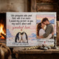 Personalized Penguin Couple Canvas, Custom Photo Love Wall Art, Always My Penguin Romantic Anniversary Gift