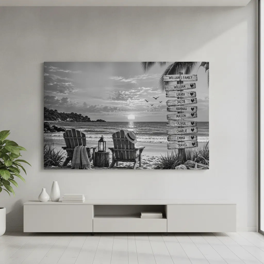 Personalized Coastal Family Wall Art