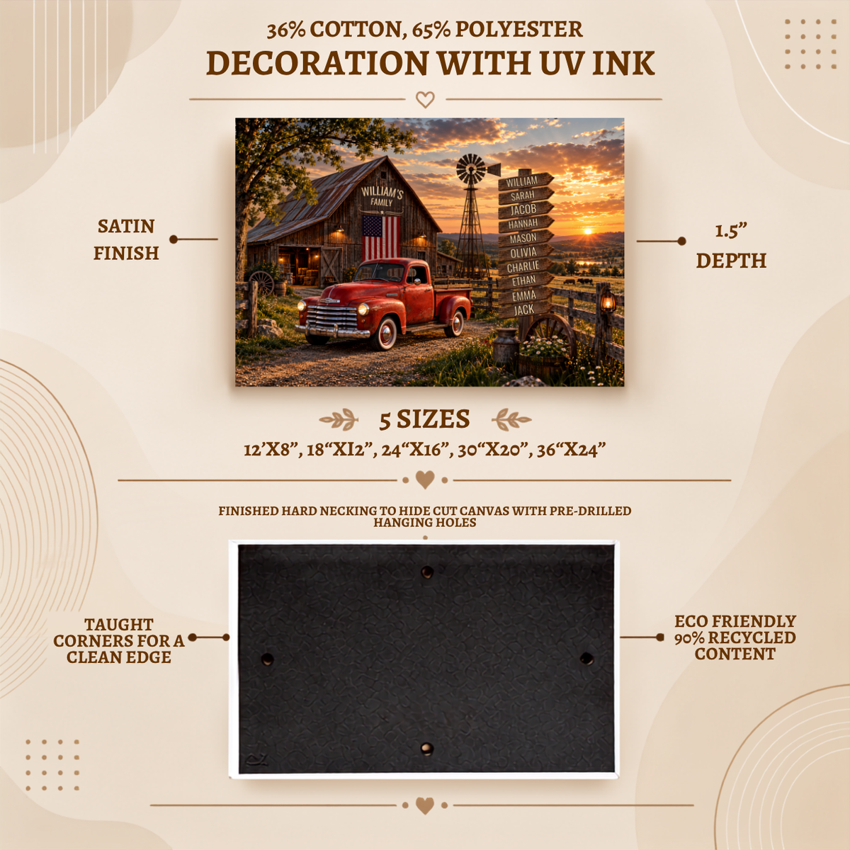 Vintage Red Truck Farmhouse Wall Art