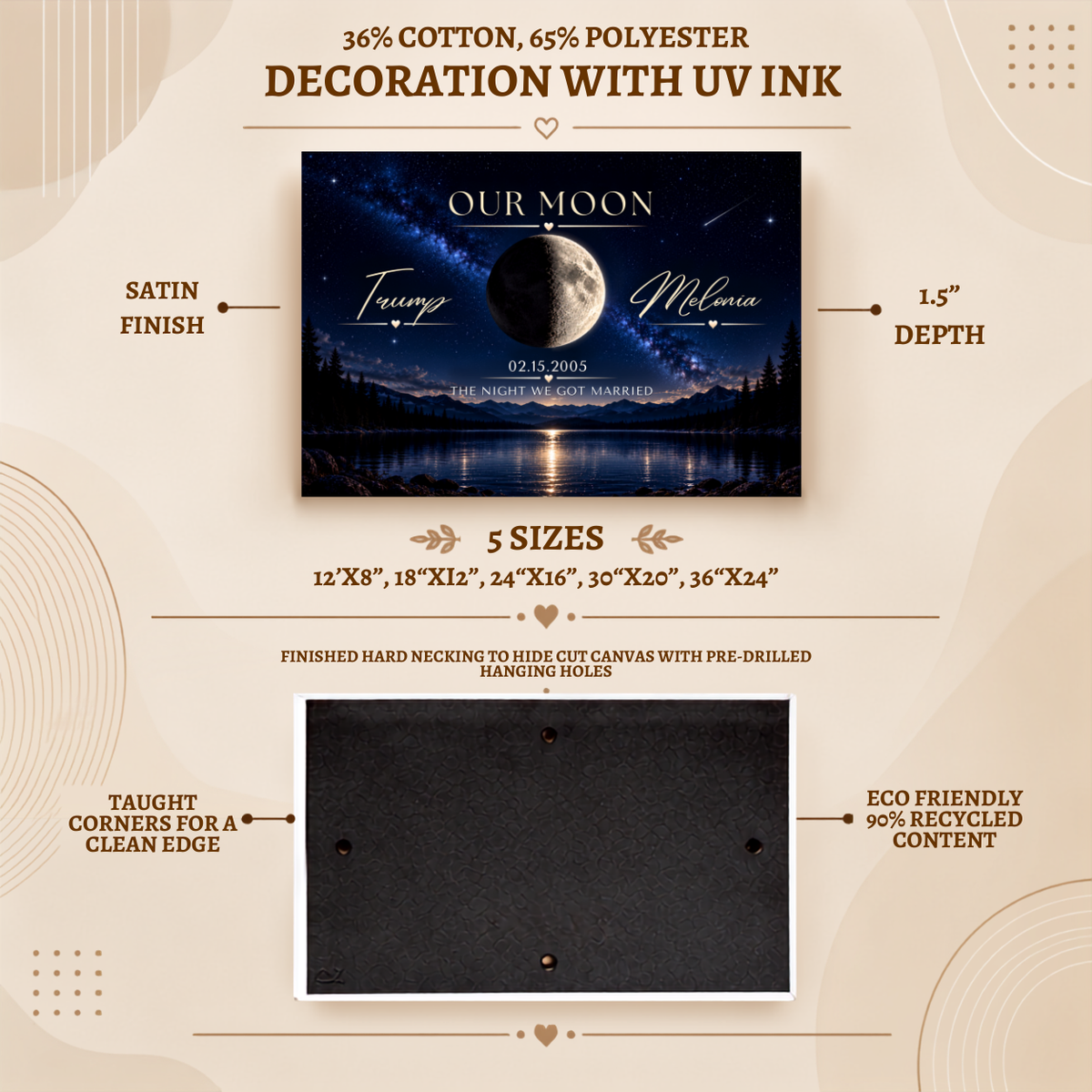 Custom Names Our Moon Canvas