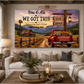 Personalized Couple Farmhouse Canvas | Custom Names Rustic Red Truck Wall Art | Romantic Country Anniversary Gift