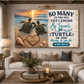 Personalized Sea Turtle Couple Canvas | Custom Names & Date Ocean Wall Art | Romantic Beach Anniversary Gift for Couples
