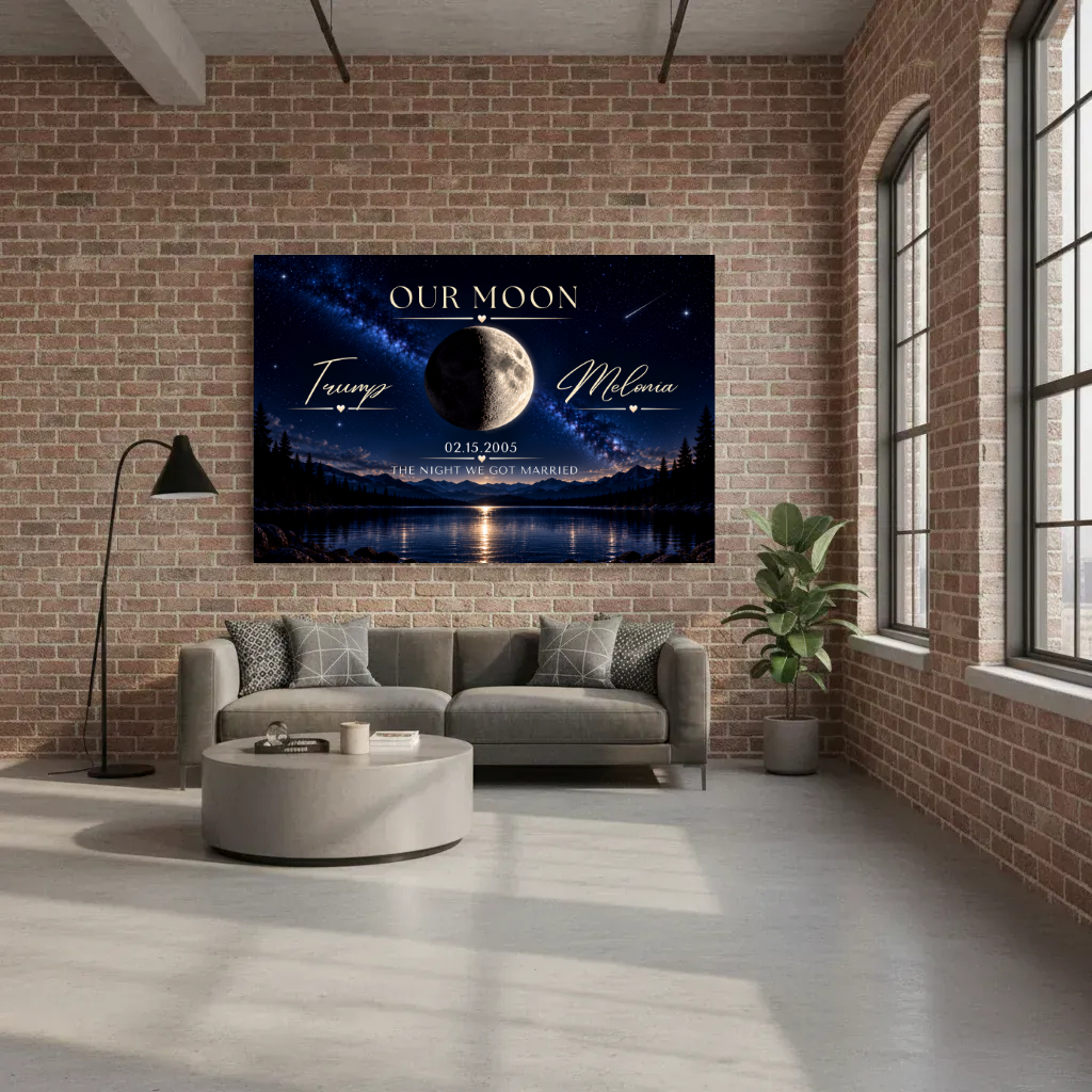 Romantic Couple Night Sky Wall Art