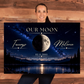 Personalized Our Moon Canvas | Custom Couple Names & Anniversary Date Moon Wall Art | Romantic Night Sky Bedroom Decor Gift