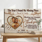 Personalized Missing Piece Couple Canvas, Custom Photo Anniversary Wall Art, Rustic Love Story Gift for Couples