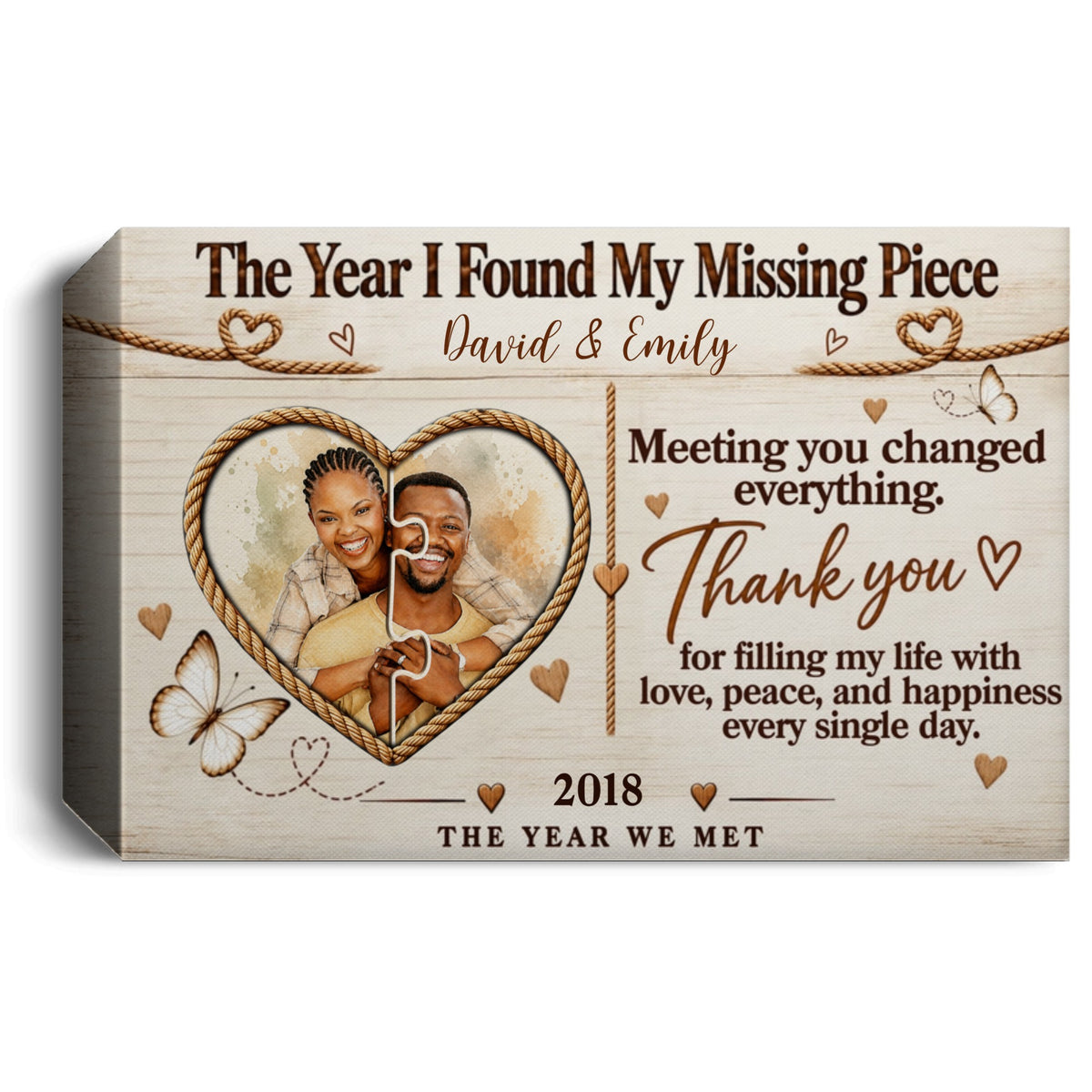 Heart Puzzle Photo Love Story Wall Art