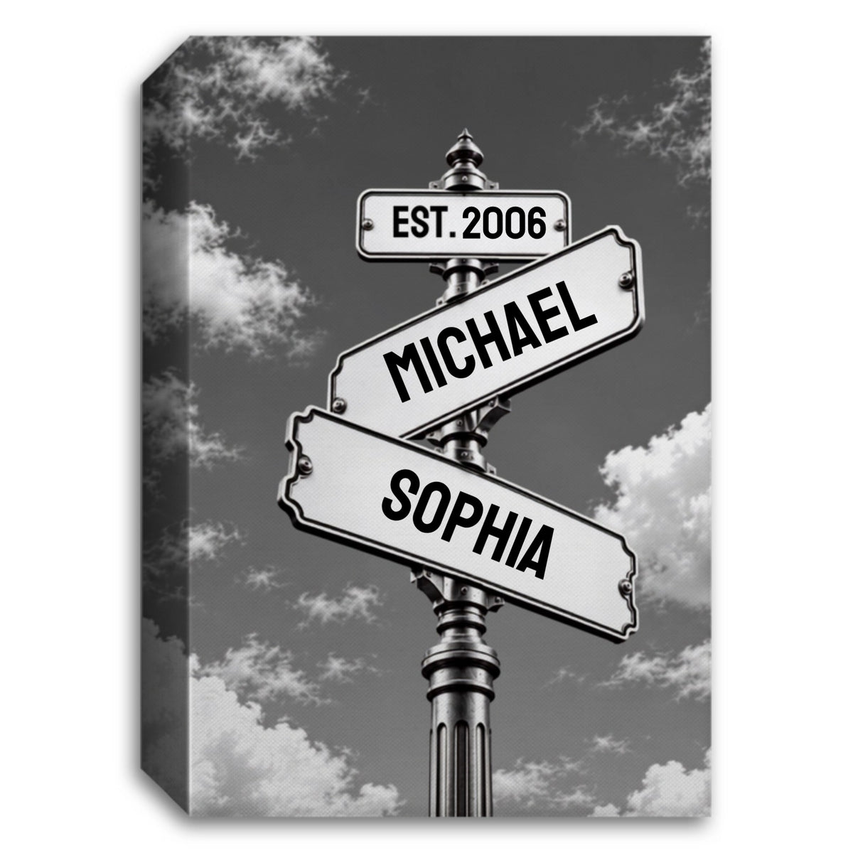 Personalized Couple Canvas, Custom Name & Date Wall Art, Romantic Anniversary Gift