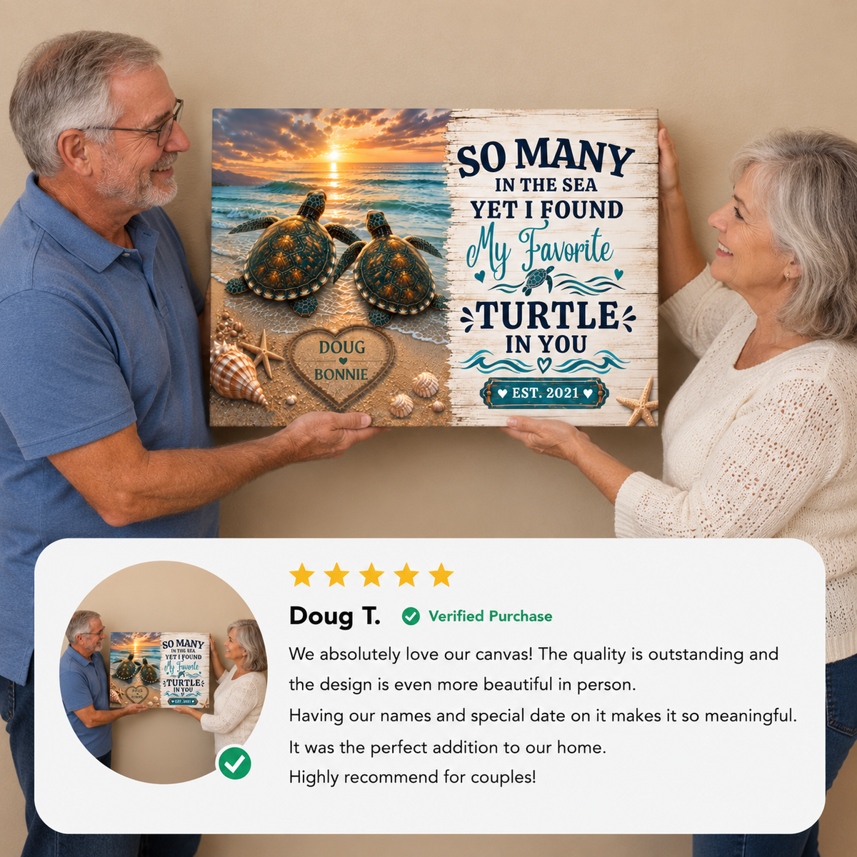 Personalized Sea Turtle Wedding Gift