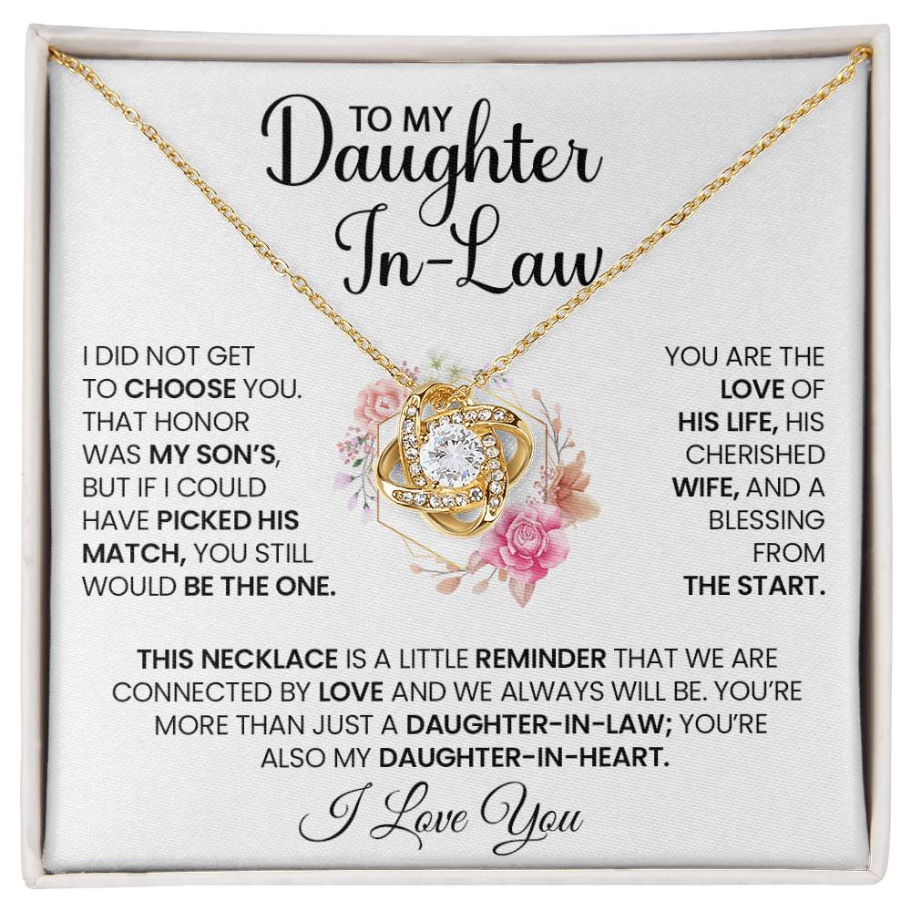 To My Daughter In Law | My Daughter In Heart | Love Knot Necklace