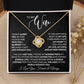 Gift for Wife "My Life, My Love, My Best Friend" Gold Knot Necklace